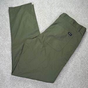Prana Mens Slim Fit Olive Green Organic Cotton Blend Casual Pants 36x32‎